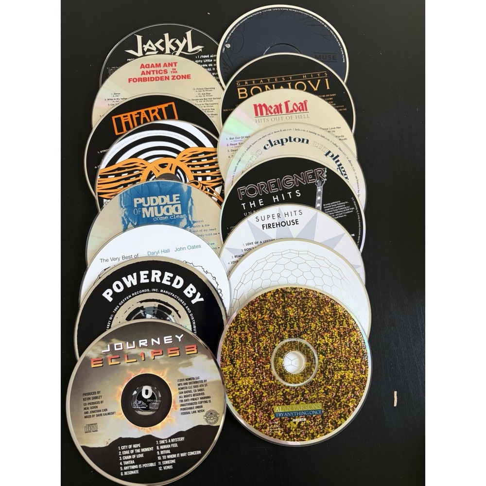 Rock Music CD Lot Of 16, Adam Ant Aerosmith Jackyl Bon Jovi Puddle Of Mud Etc